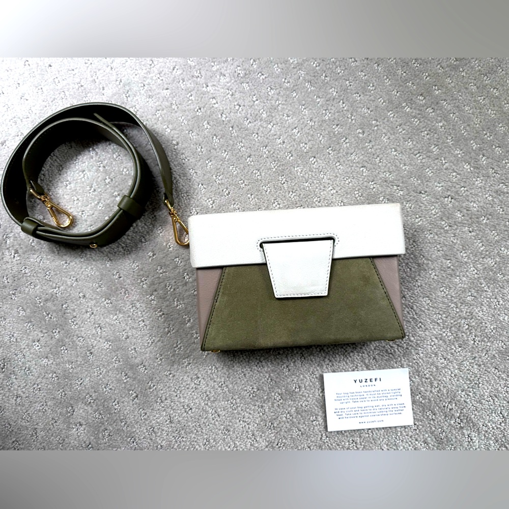 Yuzefi sude trim leather shoulder or waist bag